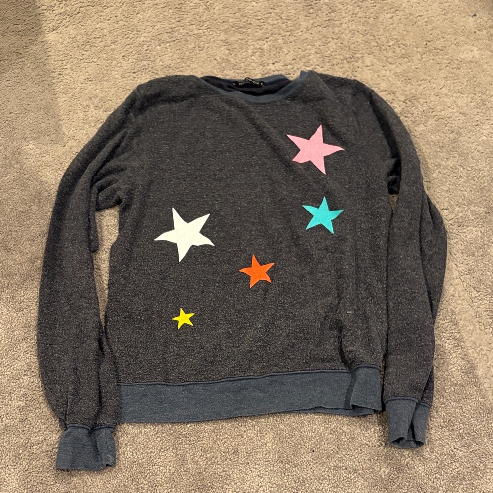 Wildfox Starry Night Kids Sweatshirt - Charcoal with Multicolor Stars